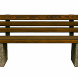 Banca din beton aspect piatra naturala cu sezut si spatar din lemn